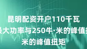 昆明配资开户110千瓦的最大功率与250牛·米的峰值扭矩